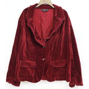 INC Women's Red Velvet Coat sz 3X Gothic Victorian Mansion Cosplay Elegant Party